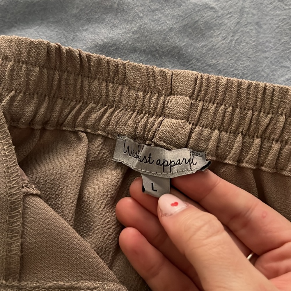Taupe Paperbag Pants - Picture 2 of 3